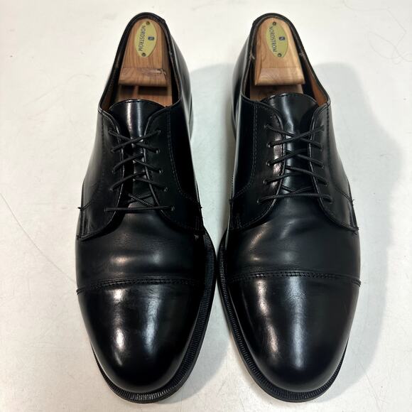VGUC Rancourt & Co. x Cole Haan Cap Toe Derby Black Calf Maine USA 11 Wide E - Picture 2 of 13